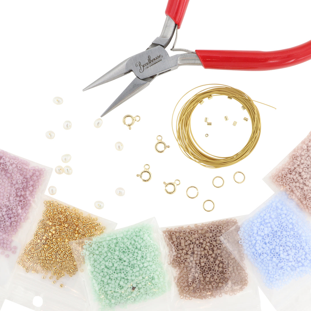 Find Diy kit, armÄnd og halskÊde kit med delicaperler, forgyldt sterlingsÞlv hos Beadhouse of Copenhagen i dag, med en altid hurtig levering!
