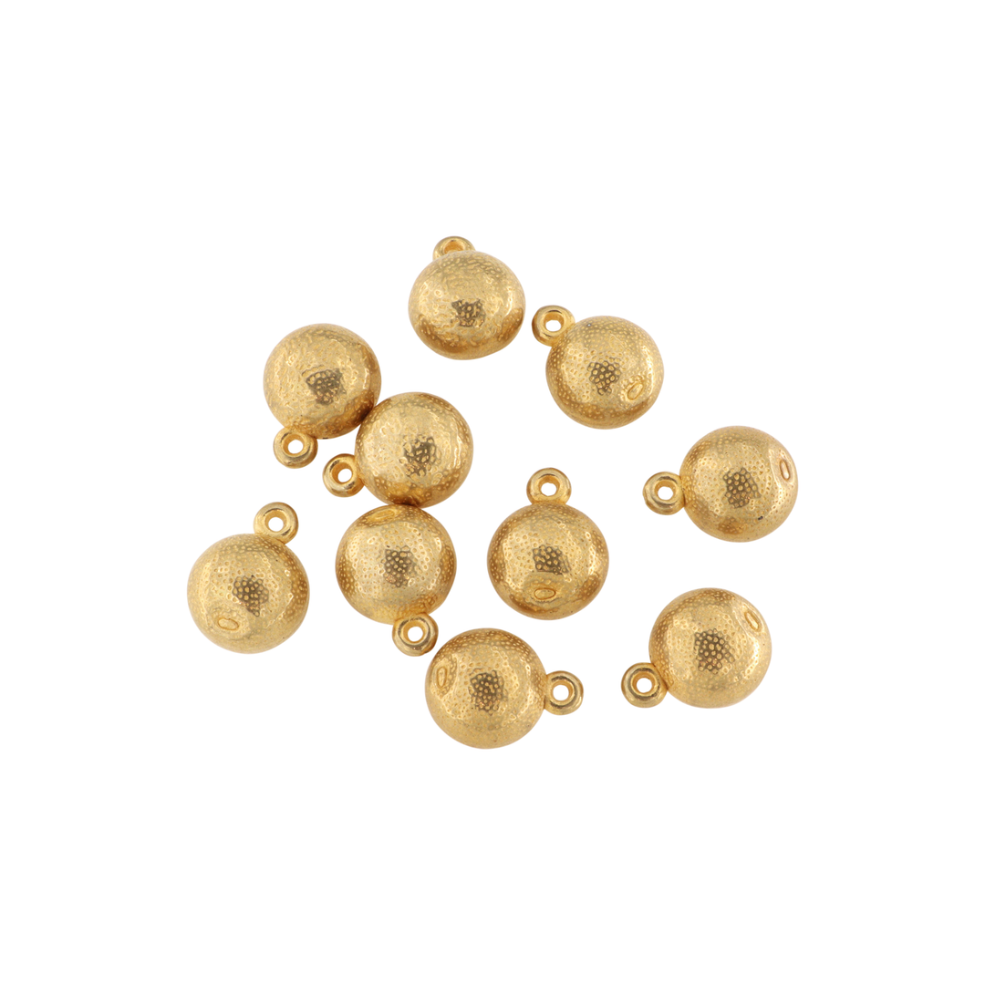 Find VedhĂŠng, tekstureret kugle, forgyldt messing, 18x13 mm. hos Beadhouse of Copenhagen i dag, med en altid hurtig levering!