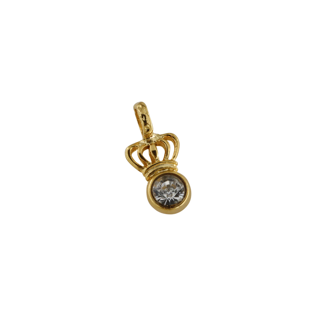 Find VedhĂŠng, krone med klar sten, forgyldt messing, 20x15 mm. hos Beadhouse of Copenhagen i dag, med en altid hurtig levering!