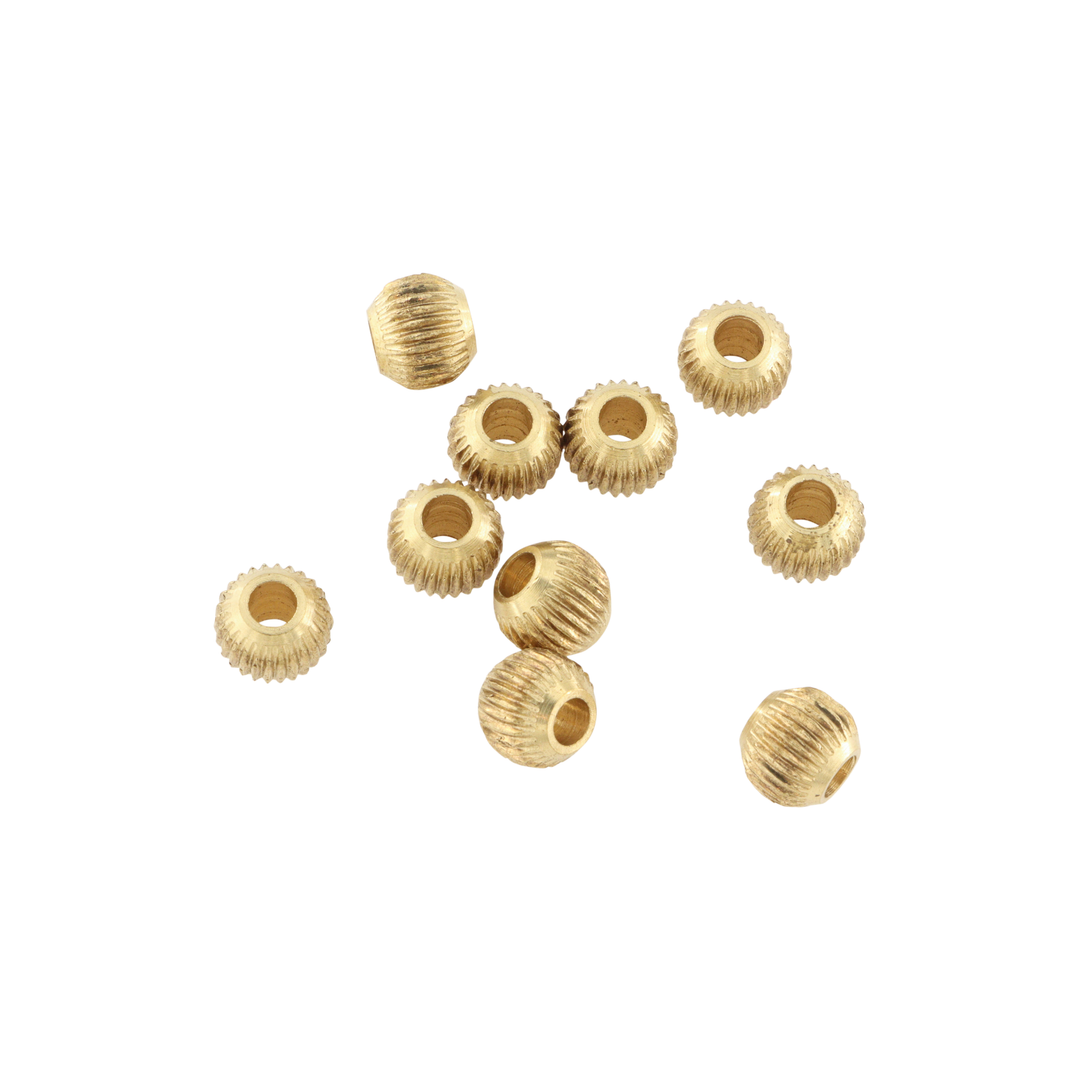 Find Metalperler, rund riflet, forgyldt messing, 7x6 mm. storkĂžb hos Beadhouse of Copenhagen i dag, med en altid hurtig levering!