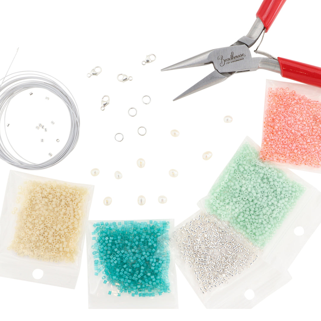 Find Diy kit, armÄnd og halskÊde kit med delicaperler, sterlingsÞlv hos Beadhouse of Copenhagen i dag, med en altid hurtig levering!