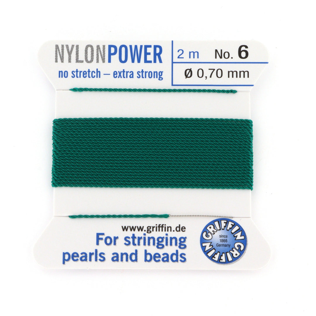 Find Perlesnor, griffin nylonpower grÞn m. nÄl, nylon, 2 m hos Beadhouse of Copenhagen i dag, med en altid hurtig levering!