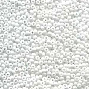 Hvide glasperler, preciosa, natural opaque chalkwhite, storkøb Preciosa