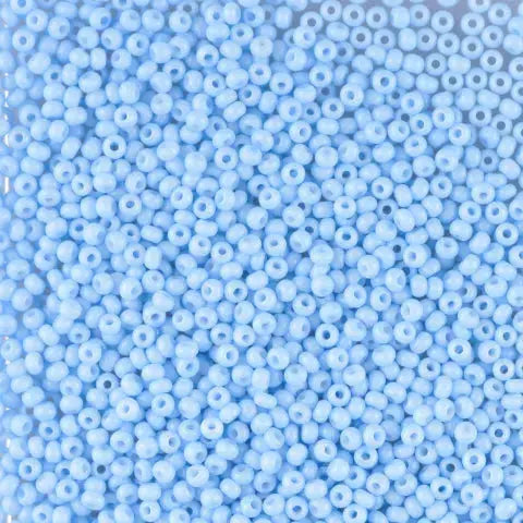 Blue glass beads, preciosa, baby blue 2 dyed chalkwhite, bulk purchase 