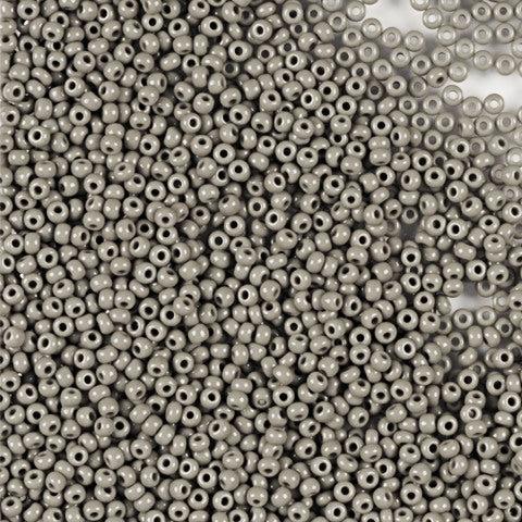 Grå glasperler, preciosa, matte opaque grey, storkøb Preciosa
