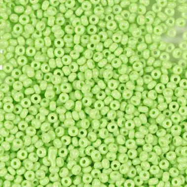 Green glass beads, preciosa, natural opaque light pastel green, bulk purchase 