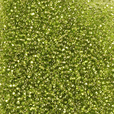 Green glass beads, preciosa, silverlined transparent light green, bulk purchase 