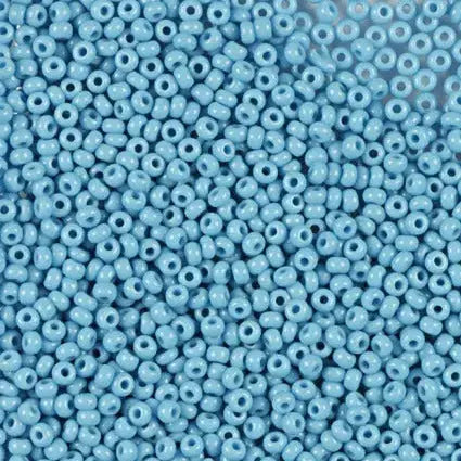 Blue glass beads, preciosa, opaque aqua blue, bulk purchase 