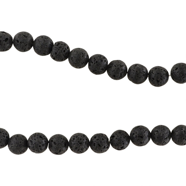 Smykkestensperler, string, lavasten, rund - flere varianter JCentre