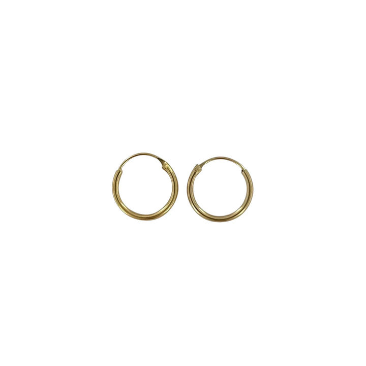 Øreringe, hoops, 12 mm, forgyldt sterlingsølv 