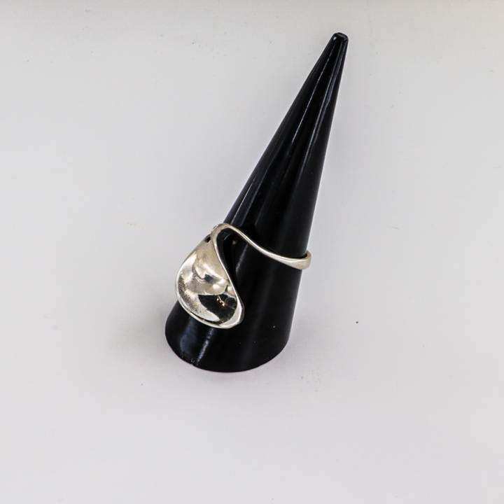 Fingerring, swirl, sterlingsølv