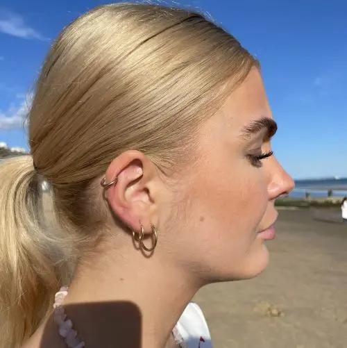 Øreringe, hoops, 20 mm, sterlingsølv og forgyldt sterlingsølv BLT