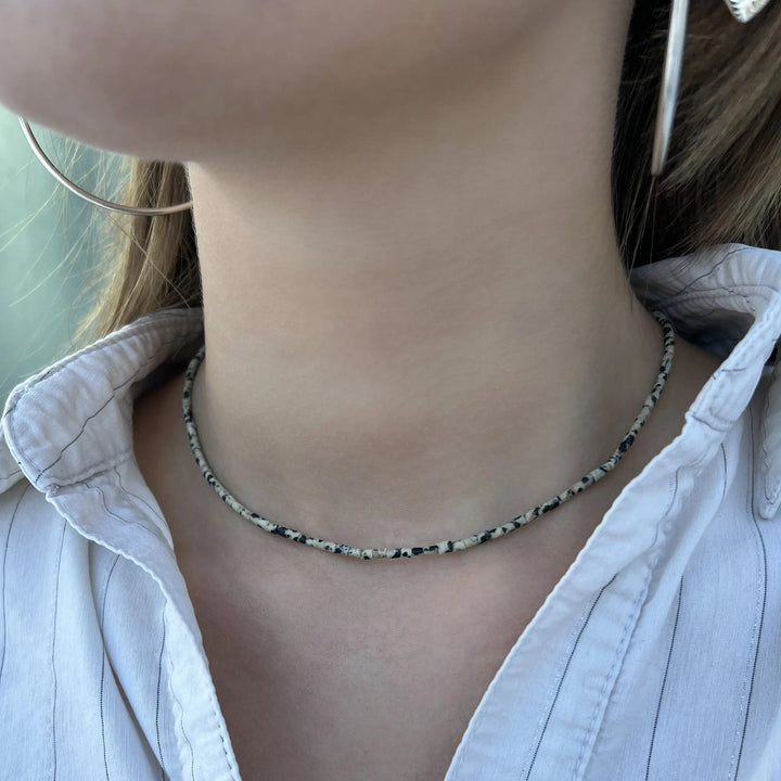 Halskæde, smykkesten rør, forgyldt sterlingsølv og sterlingsølv Beadhouse of Copenhagen