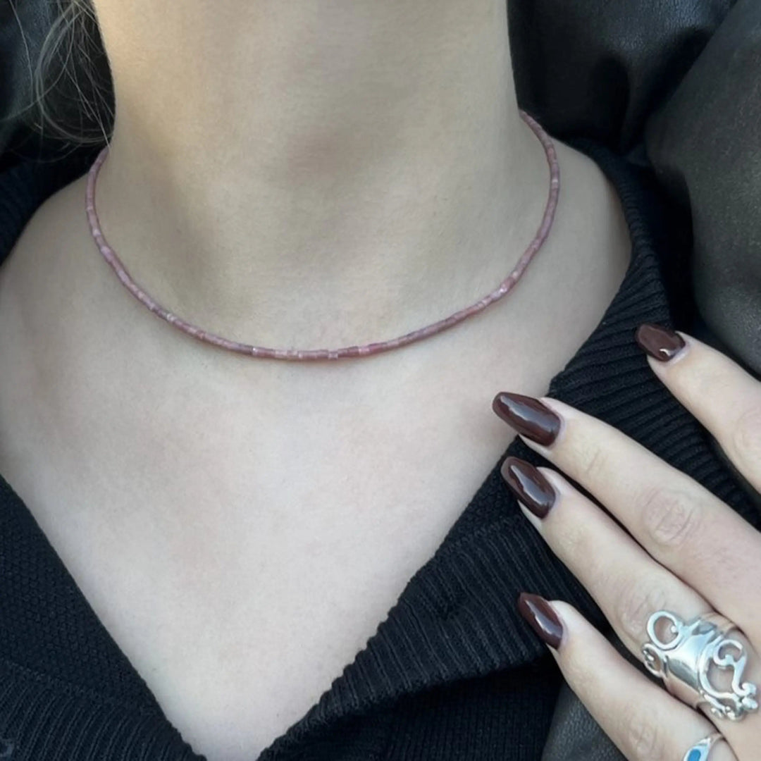 Halskæde, smykkesten rør, forgyldt sterlingsølv og sterlingsølv Beadhouse of Copenhagen