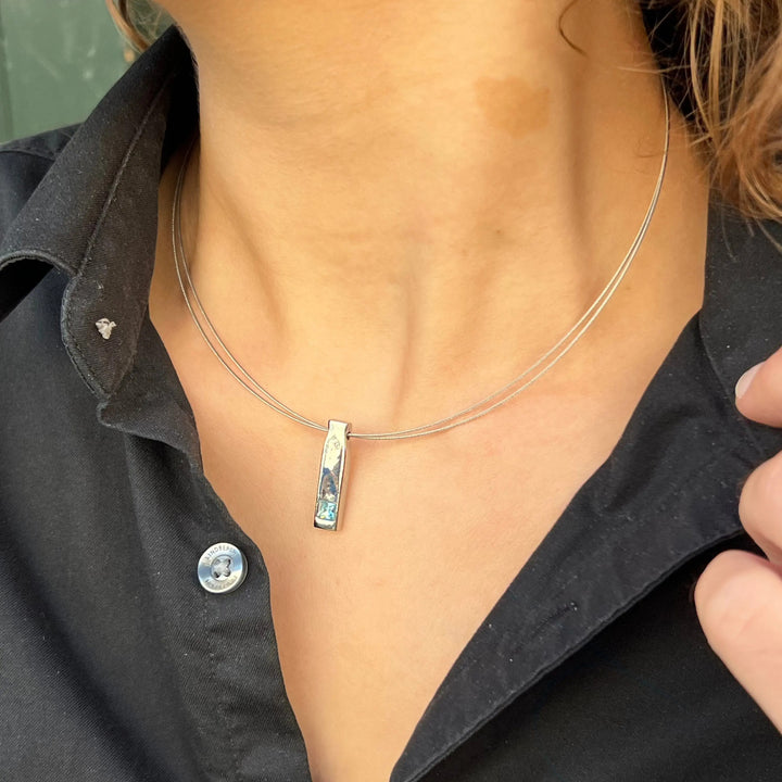 Halskæde, halsring med krystal, forsølvet messing, 40 cm Beadhouse of Copenhagen