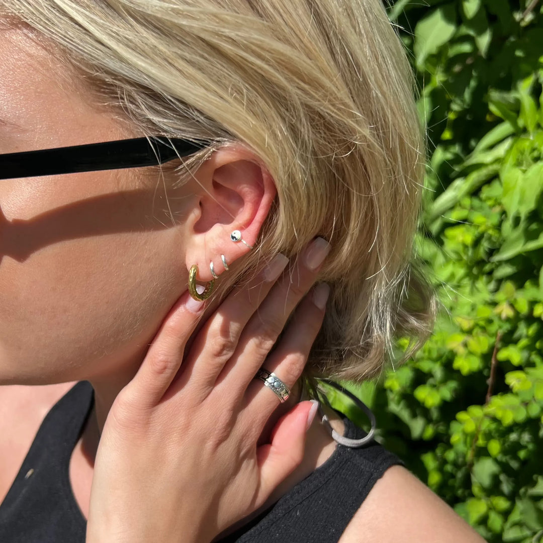 Øreringe, earcuff onyx yin/yang, sterlingsølv Beadhouse of Copenhagen