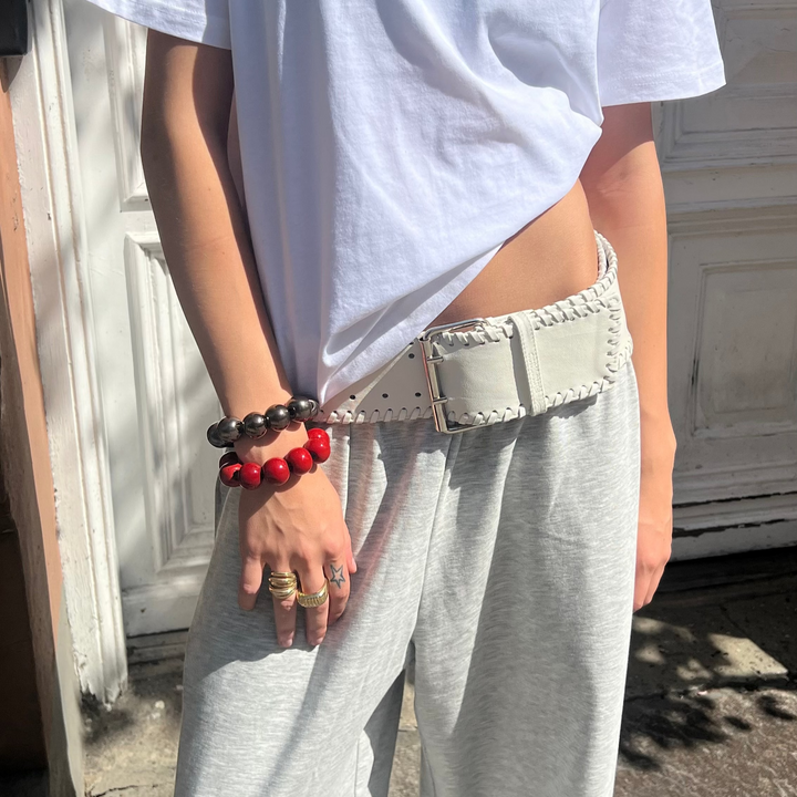 Armbånd, chunky keramik, elastik, 16-17cm, flere varianter