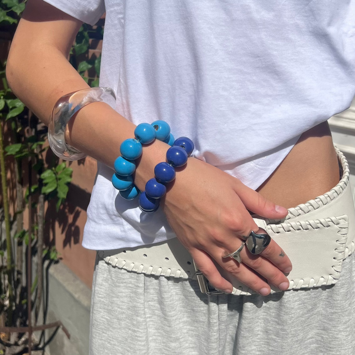 Armbånd, chunky keramik, elastik, 16-17cm, flere varianter