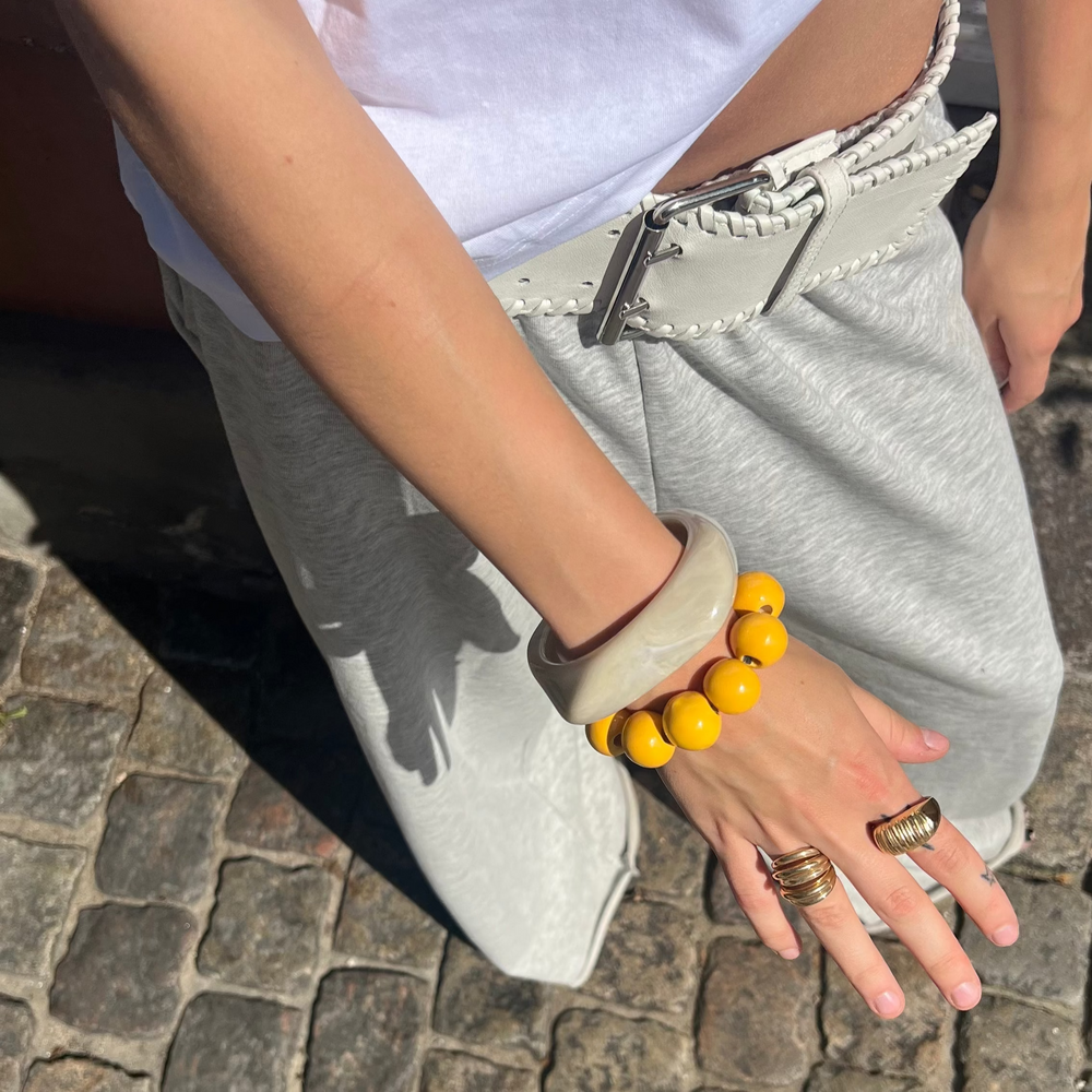 Armbånd, chunky keramik, elastik, 16-17cm, flere varianter BOC