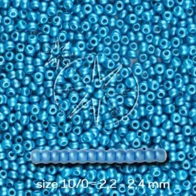 Blå glasperler, preciosa, permalux bright dark turquoise, storkøb Preciosa