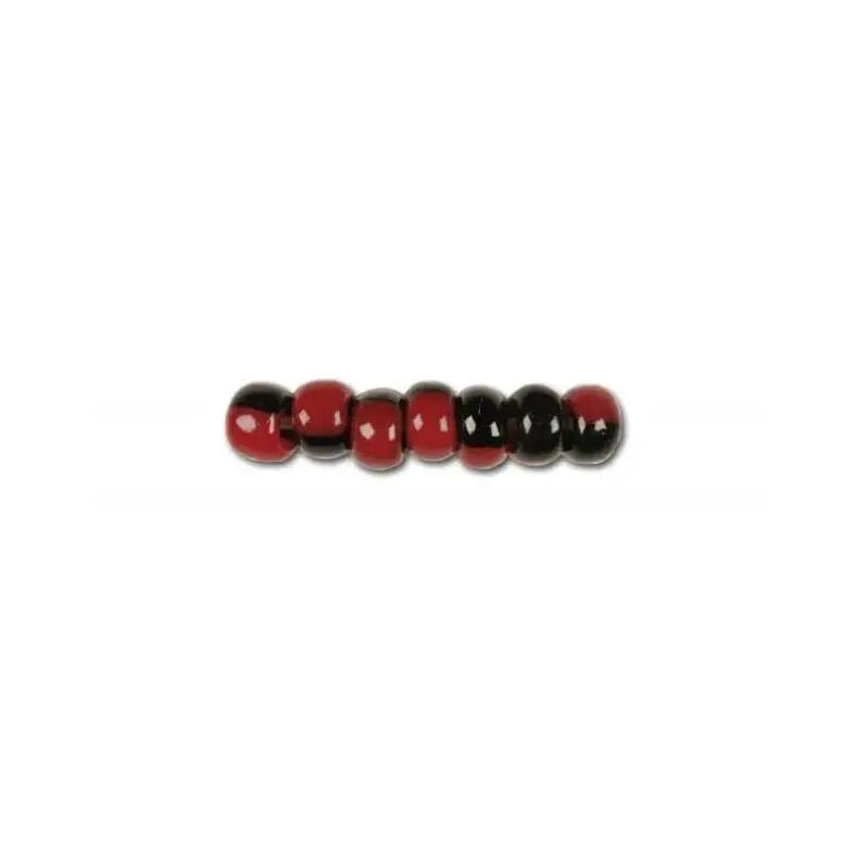 Multi -colored glass beads, Preciosa, Black and Red Harlequin