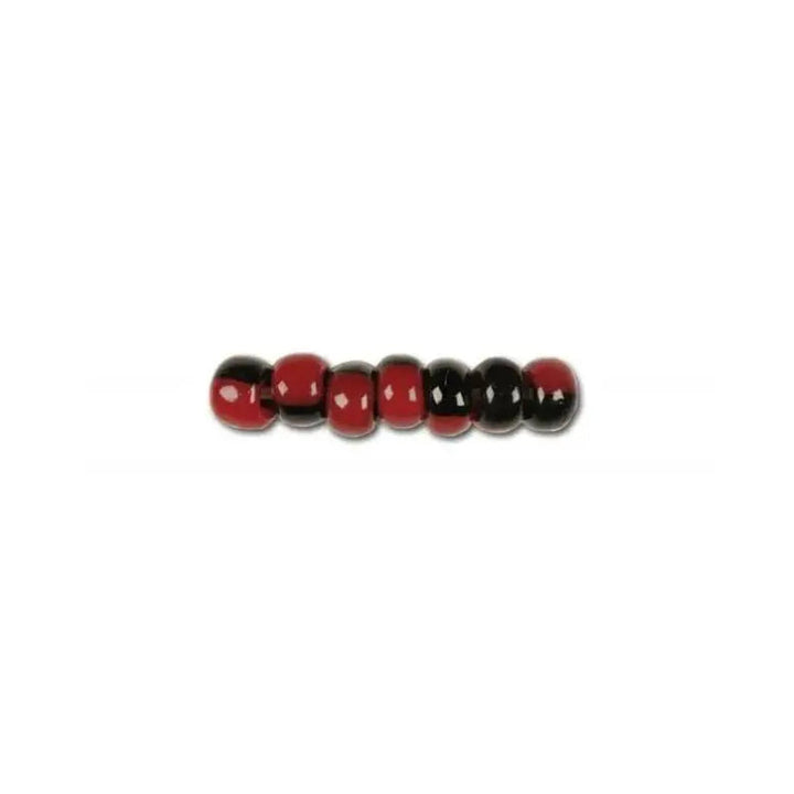 Multi -colored glass beads, Preciosa, Black and Red Harlequin