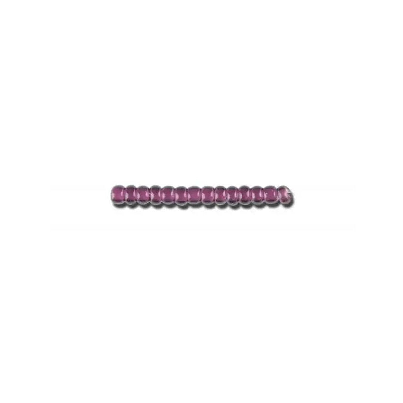 Purple glass beads, preciosa, whitelined dark amethyst