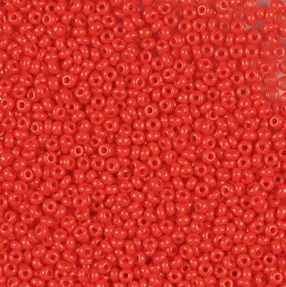 Røde glasperler, preciosa, opaque red coral, storkøb 