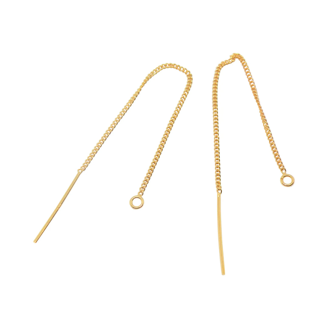 Earrings, armor facet with open jump ring, gold-plated sterling silver, 85 mm 