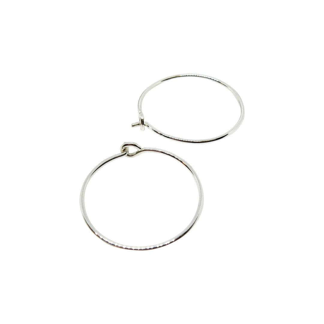 Mounting creoles in sterling silver, 22 mm 0.9 mm 