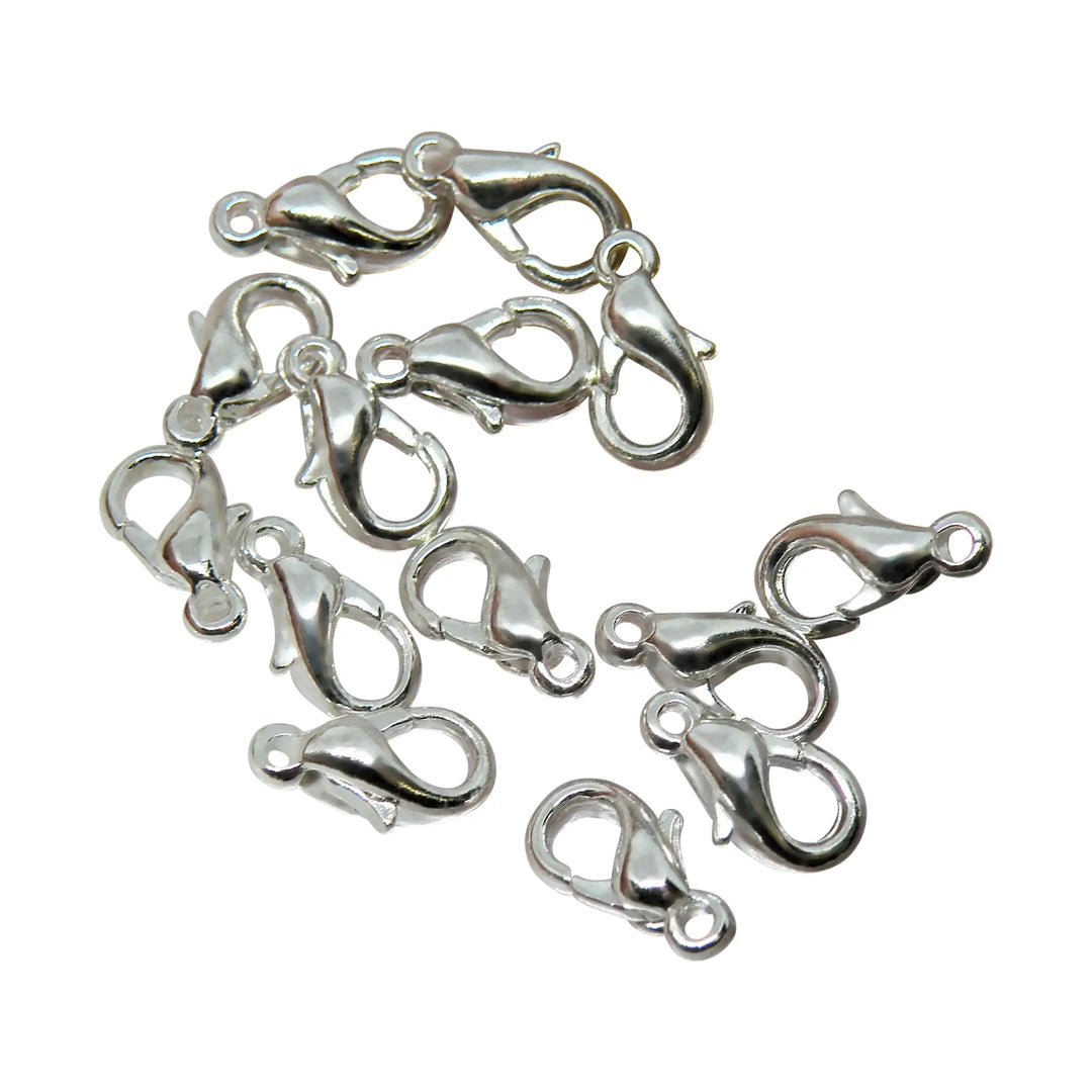 Carabiner lock, silver-plated brass, 10mm 