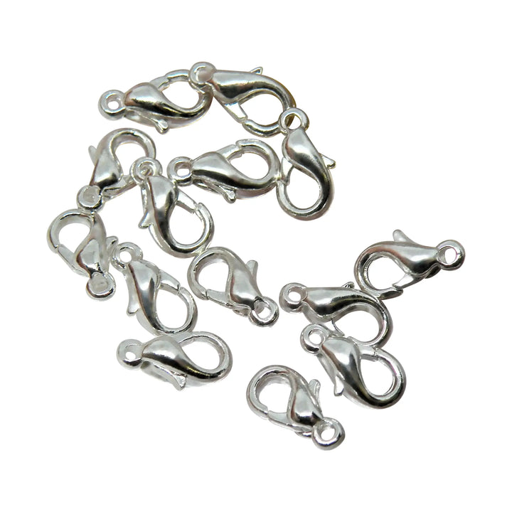 Carabiner lock, silver-plated brass, 10mm 