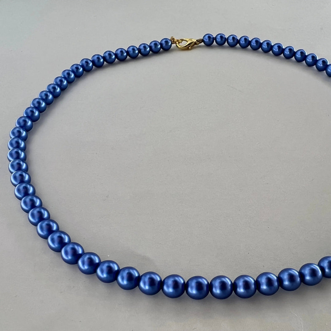 Halskæde, voksperlekæde, forgyldt messing, 42-44 cm Beadhouse of Copenhagen