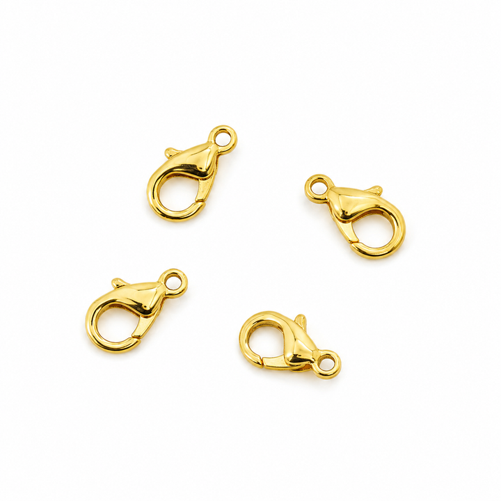 Find Karabin lock in gold-plated zamak with - 6x12 mm among our large selection of jewelry parts at Beadhouse of Copenhagen today. Remember free shipping over DKK 400