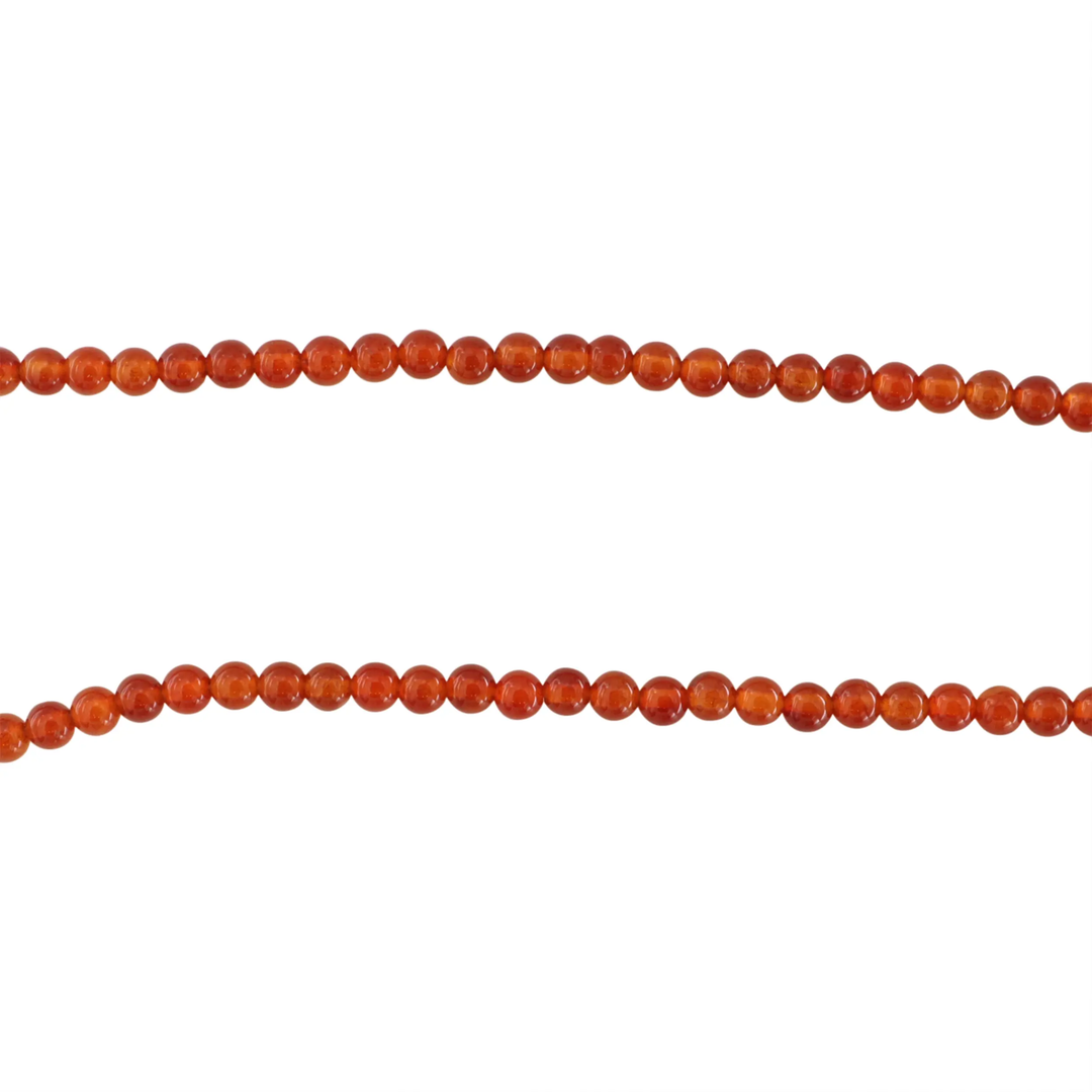 Smykkestensperler, string, abrikos jade, rund - 39cm, ca. 95 stk JCentre