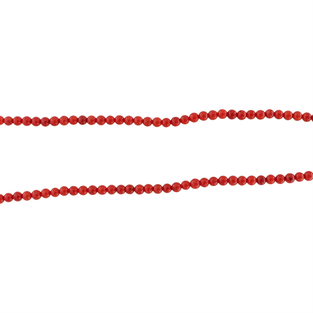Smykkestensperler, string, koral, rund 3 mm- 41 cm, ca 145 stk JCentre