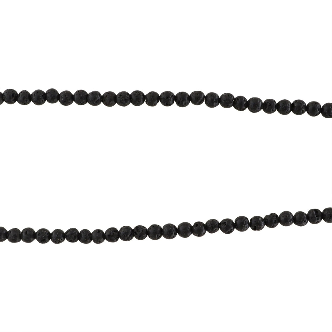 Smykkestensperler, string, lavasten, rund - flere varianter JCentre