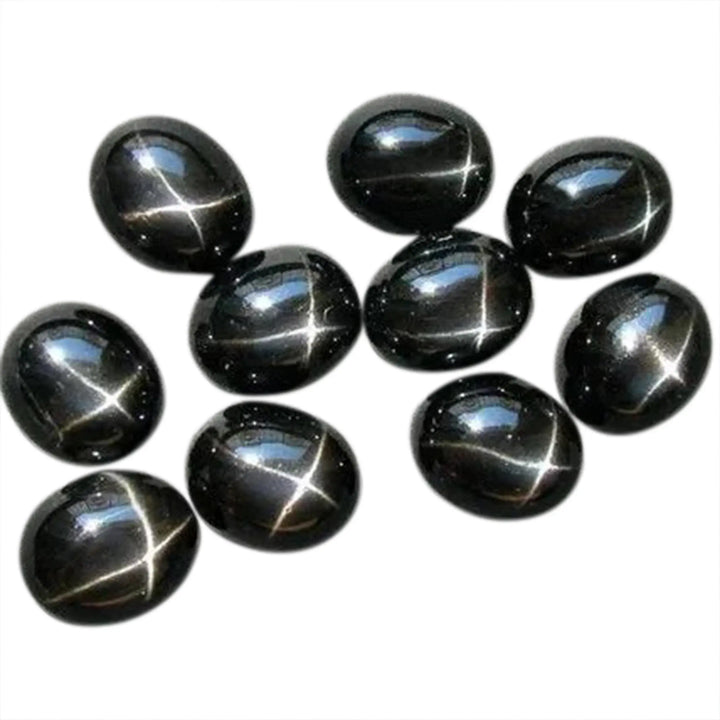 Cabochon, black star diopside, oval, 5x7mm, 1-10pcs 