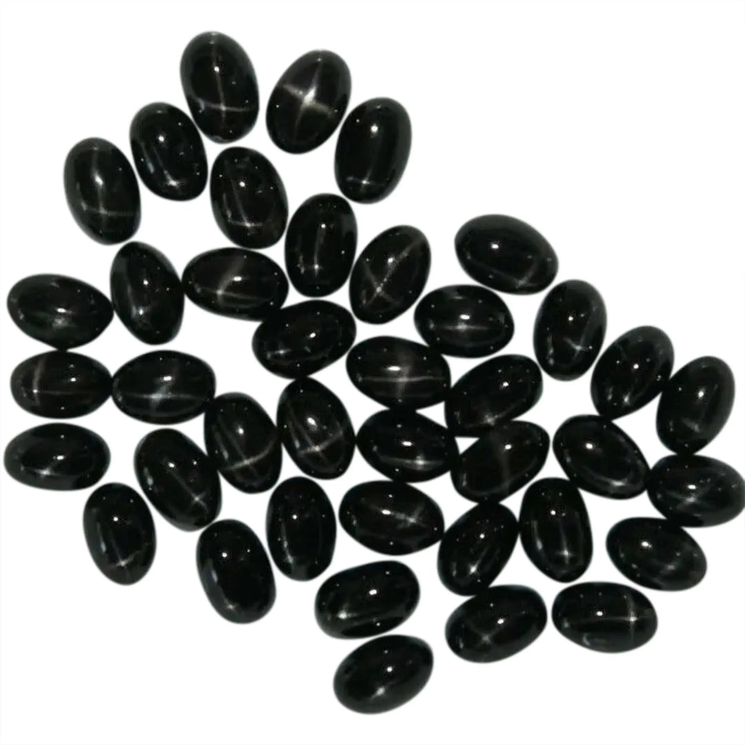 Cabochon, black star diopside, oval, 5x7mm, 1-10pcs 