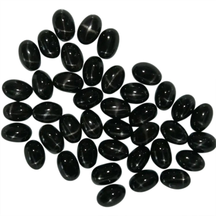 Cabochon, black star diopside, oval, 5x7mm, 1-10pcs 