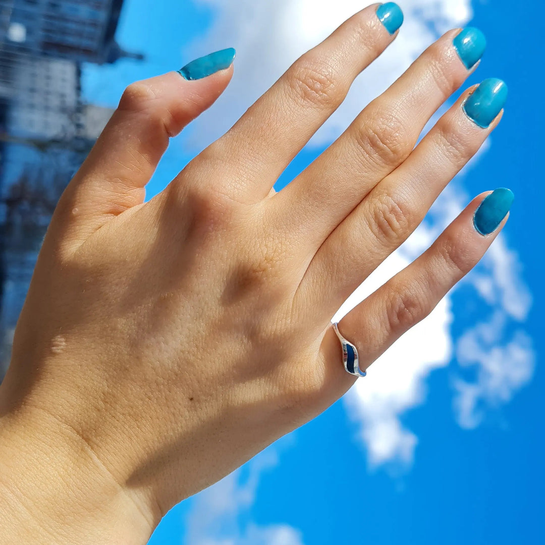 Fingerring til børn, lille mørk turkis, sterlingsølv Beadhouse of Copenhagen