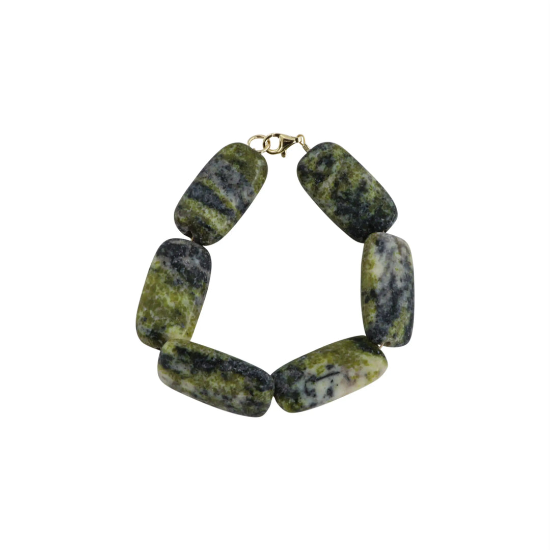Armbånd, serpentin, sterlingsølv/forgyldt sølv, 17-19cm Beadhouse of Copenhagen