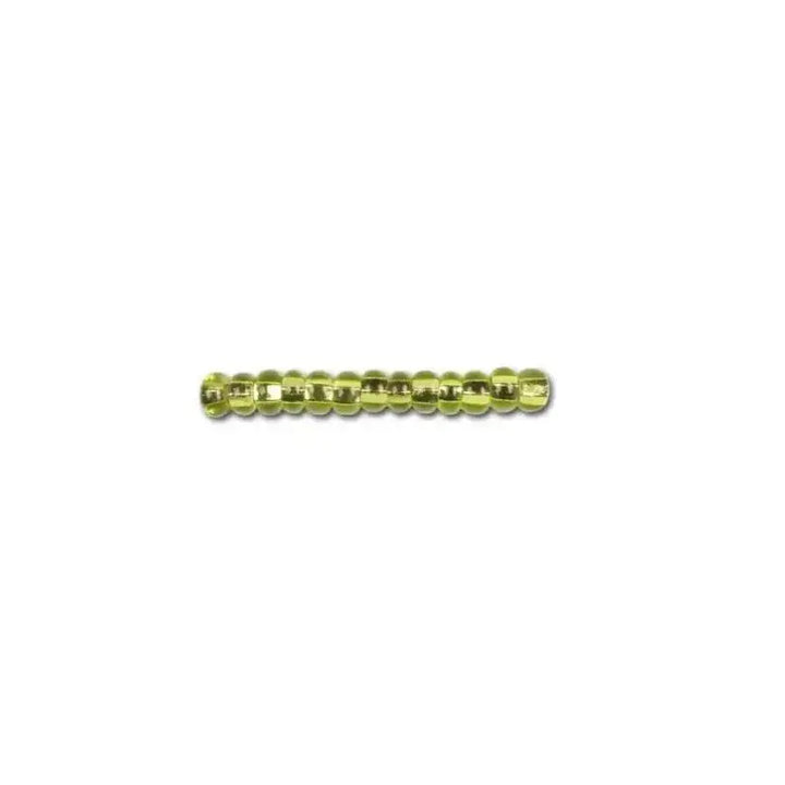 Green glass beads, preciosa, silverlined transparent light green, bulk purchase 