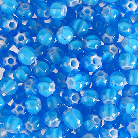 Blue Glass Pearls, Preciosa, Aqua Cornelian Star, Great Purchase