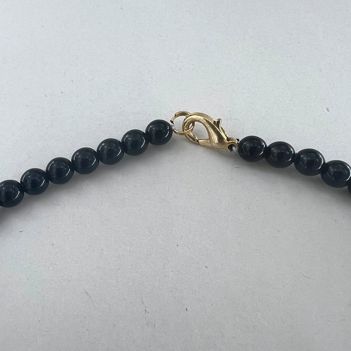 Halskæde, voksperlekæde, forgyldt messing, 42-44 cm Beadhouse of Copenhagen