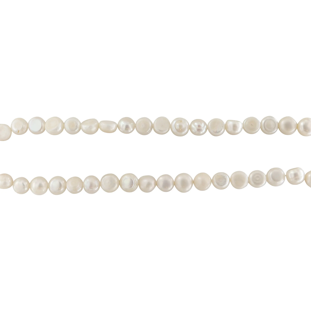 Ferskvandsperler, string, hvid potato, 36 cm/9-10 mm, ca 41 stk Greece