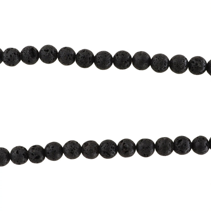 Smykkestensperler, string, lavasten, rund - flere varianter JCentre