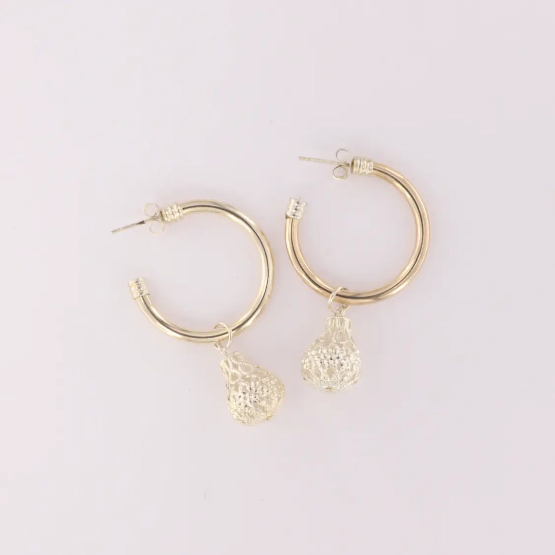 Øreringe, hoops, vedhæng, forsølvet messing Beadhouse of Copenhagen