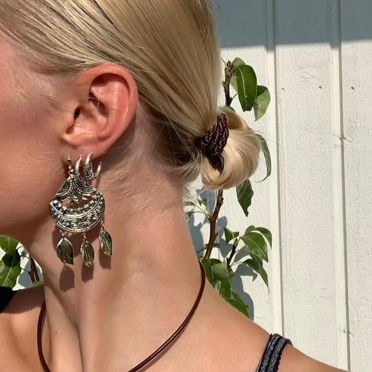 Øreringe, ørestikkere shaman, forsølvet messing Beadhouse of Copenhagen