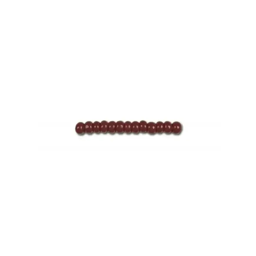 Glass beads, red, brown, opaque red coral 